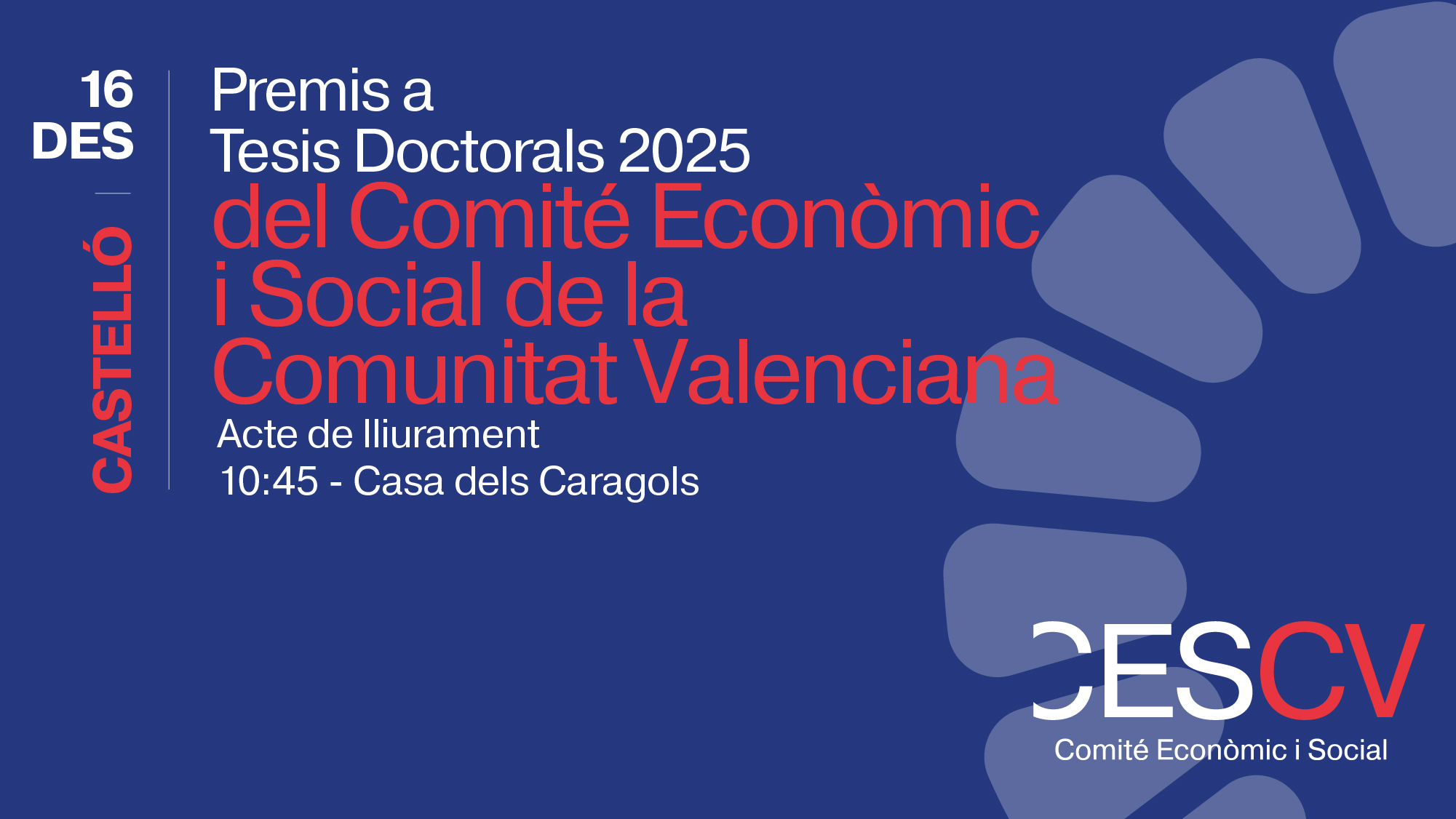 Premios del CES CV para Tesis Doctorales, Convocatoria 2025