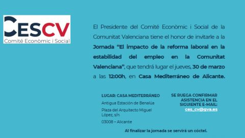 Jornada “El impacto de la reforma laboral en la estabilidad del empleo en la Comunitat Valenciana”